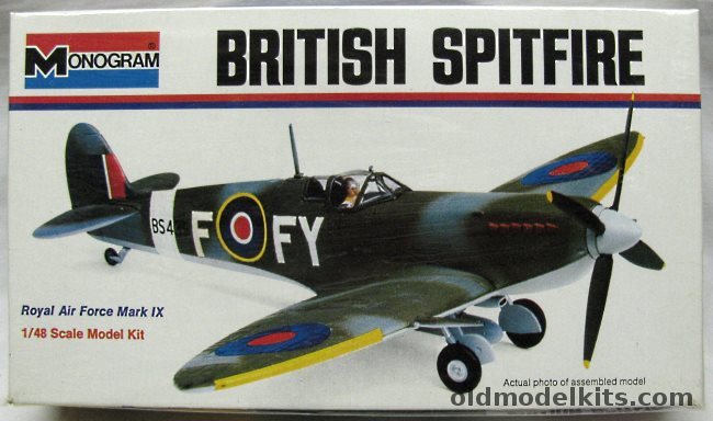 Monogram 1/48 British Spitfire Mark IX 'White Box', 6801 plastic model kit
